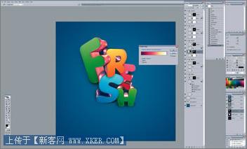 Photoshop制作动感3D字体效果