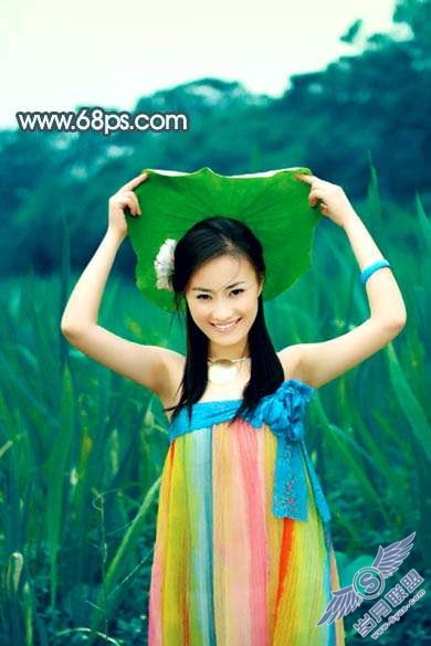 Photoshop照片处理：调出古典暗黄色外景美女照片【图】_