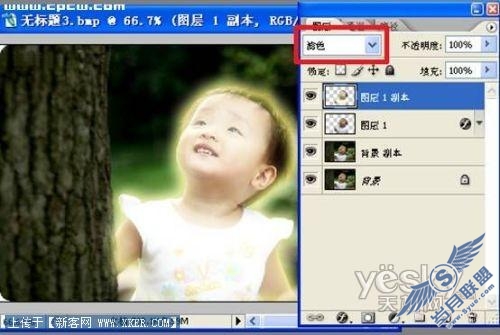 Photoshop照片特效处理：发光的天使宝贝