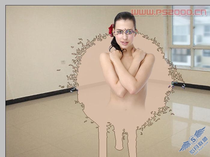 Photoshop教程:美女下半身融化特效