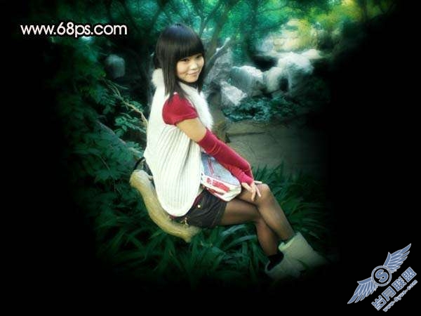 Photoshop照片处理：调出可爱暗红色的美女照片