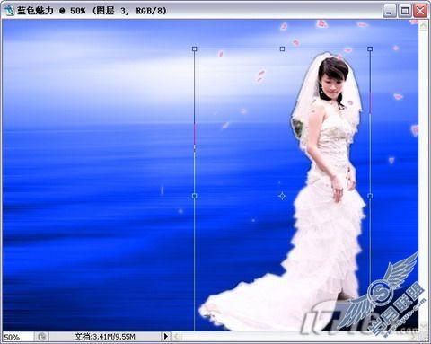 Photoshop婚纱照处理:蔚蓝梦幻风格(6)