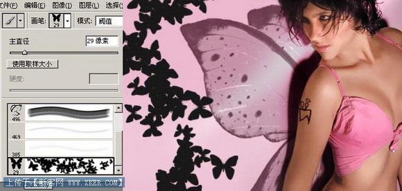 用Photoshop笔刷打造梦幻蝴蝶仙子
