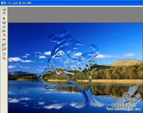 photoshop合成水面上飞奔的水马【图】_
