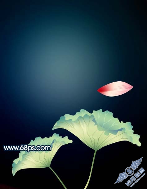 Photoshop制作一张漂亮的荷花插画