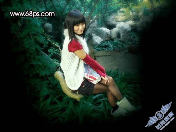 Photoshop照片处理：调出可爱暗红色的美女照片