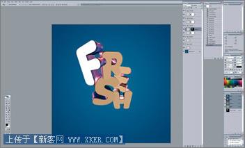 Photoshop制作动感3D字体效果