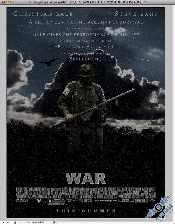 Designing a war movie poster