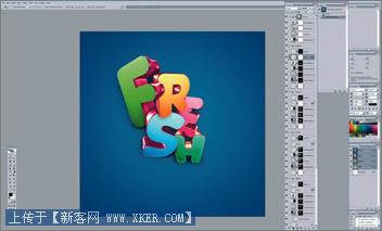 Photoshop制作动感3D字体效果