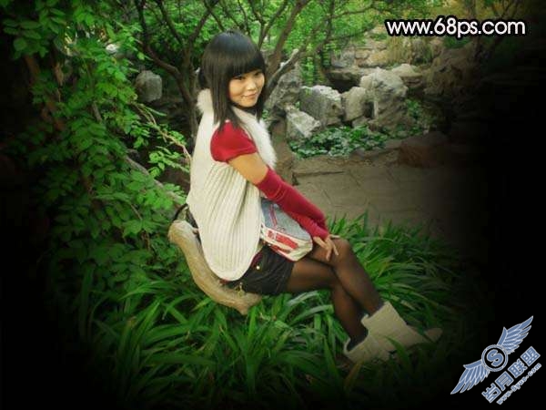 Photoshop照片处理：调出可爱暗红色的美女照片
