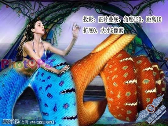 Photoshop合成逼真的蛇美人—移花接木