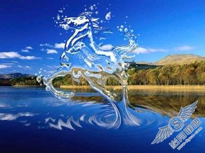 photoshop合成水面上飞奔的水马【图】_