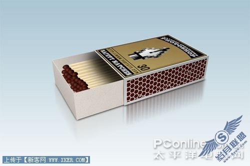 Photoshop渲染真实光影的3D火柴盒