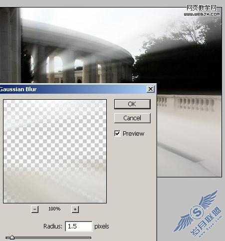 Photoshop径向模糊制作阳光透射图_www.