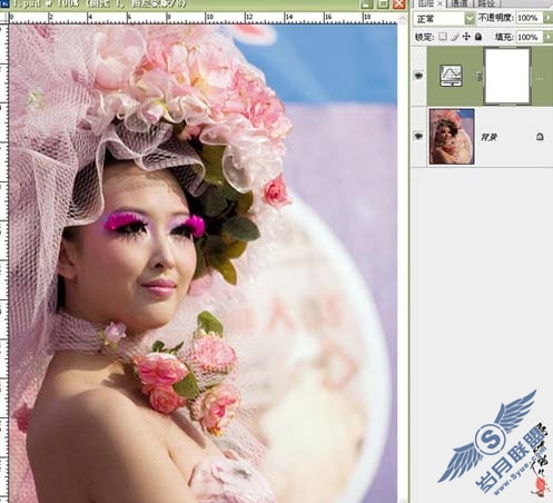 Photoshop快速修复偏暗红的美女照片
