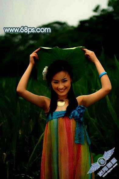 Photoshop照片处理：调出古典暗黄色外景美女照片【图】_