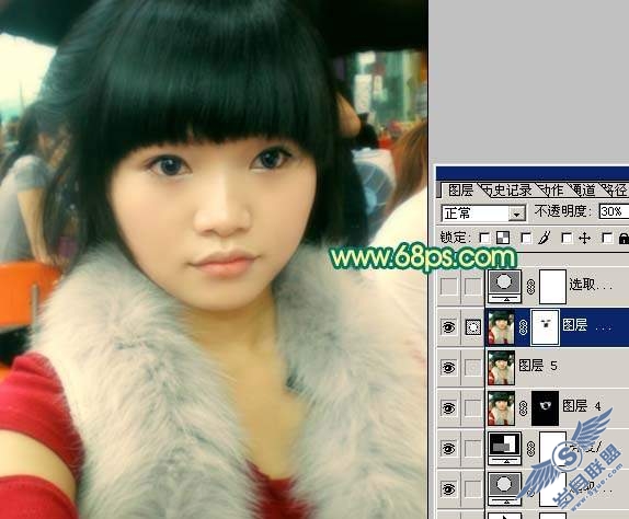 Photoshop调色：人物质感橙红色肤色