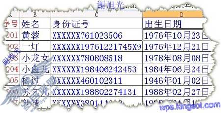 巧用WPS表格提取身份证个人信息