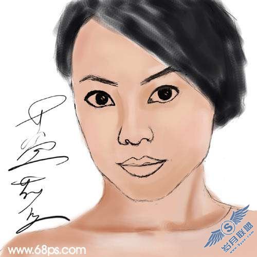 Photoshop鼠绘：短发美女头像