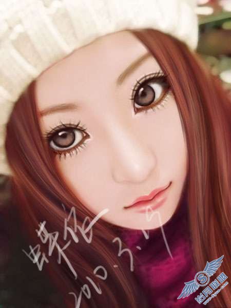 Photoshop手绘：制作MM可爱的卡通效果
