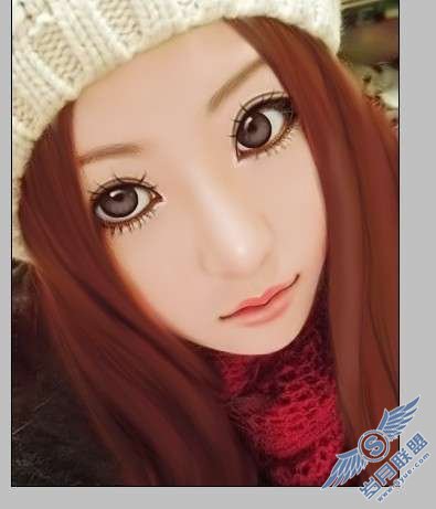 Photoshop手绘：制作MM可爱的卡通效果