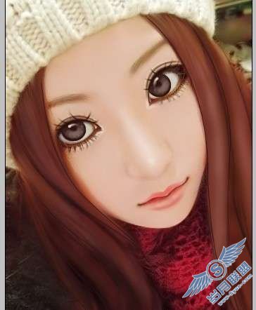 Photoshop手绘：制作MM可爱的卡通效果
