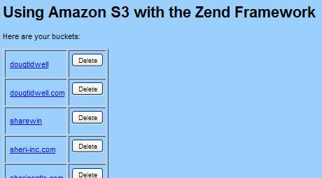 ʹ PHP ʵƼ㣬 1 : ʹ Amazon S3  Zend Framework