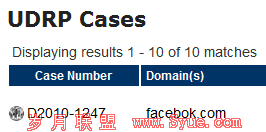 Facebook上诉抢夺Facebok.com域名