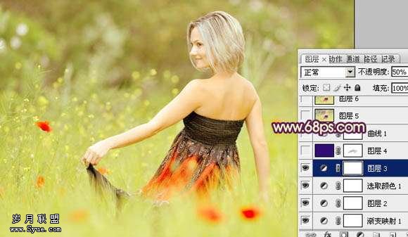 Photoshop照片处理:制作外景美女照甜美色调_新客网