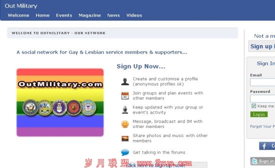 专门面向同性恋军人的美国社交网站Out Military