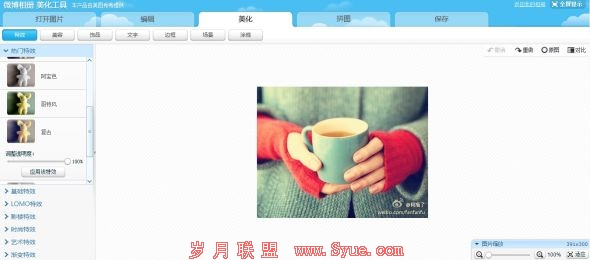 图4 新浪微博在线美化相片页面