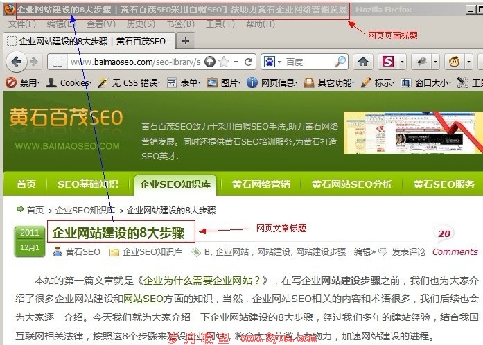 页面标题和文章标题