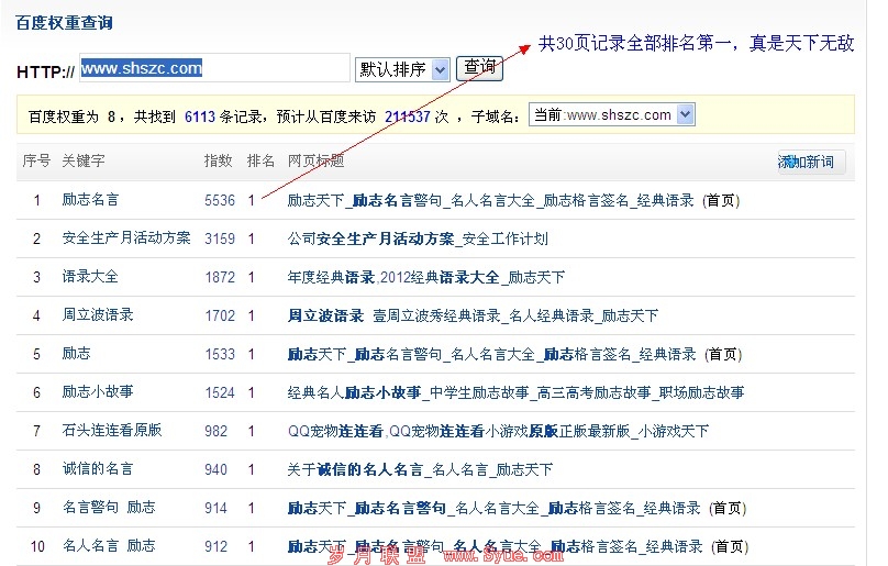 百度排名全部第一