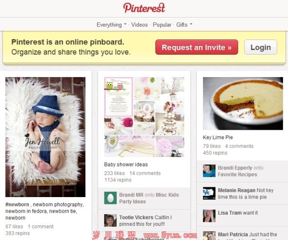 图片社交网站Pinterest