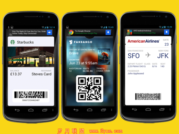被移植到Android平台中的Passbook。