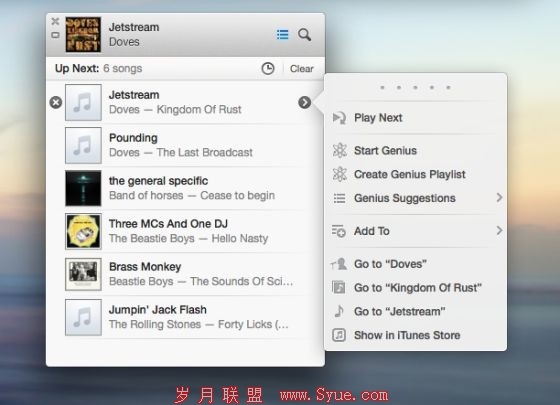 iTunes 11的新迷你播放器