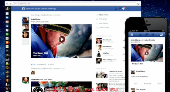 Facebook周四发布了以移动设备为目标的最新News feed(信息流)功能。