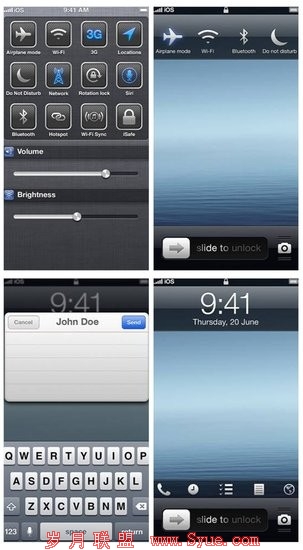 iOS 7概念设计再曝光:锁屏界面可编辑短信