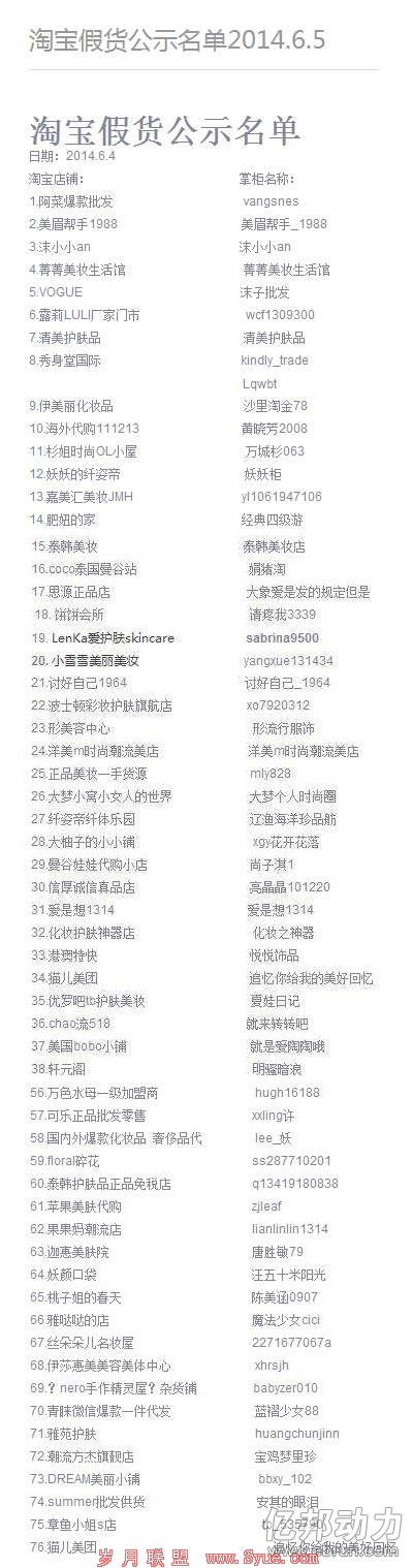 淘宝售假网店