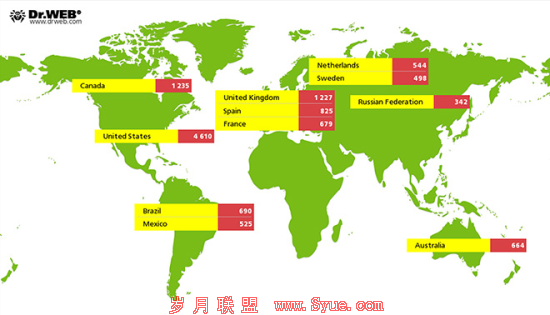 “iWorm”的传播范围