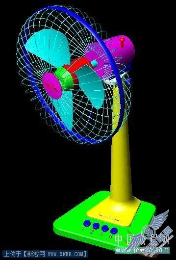 AutoCAD实例：坐式电风扇建模过程