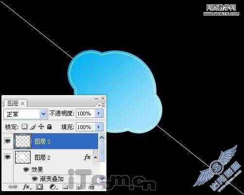 Photoshop绘制skype清新淡蓝色LOGO【图】_
