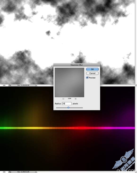 Photoshop教程: 制作彩色光效应