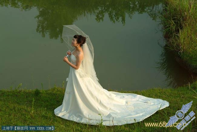 Photoshop打造晚霞中的美丽新娘