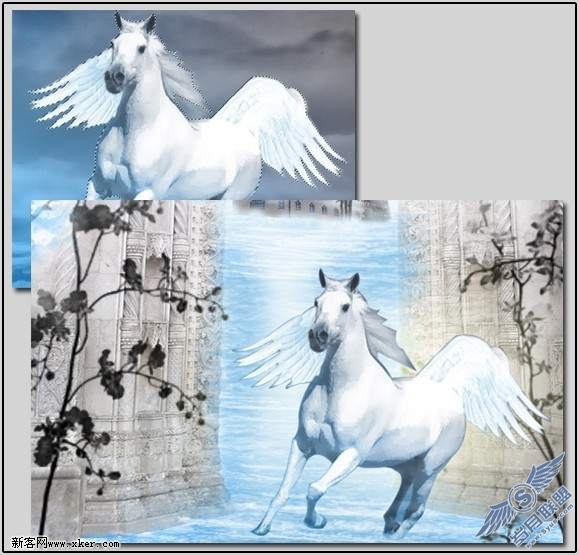 PhotoShop合成天河中奔跑的白马