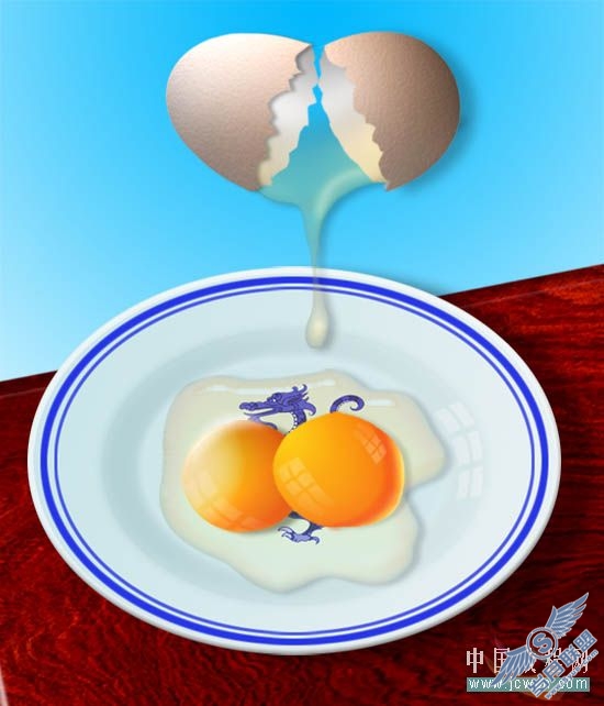 Photoshop教程:绘制盘子里新鲜的蛋清蛋黄