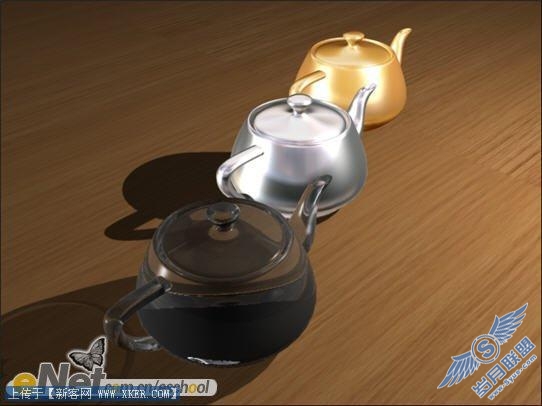 3dmax制作不同材质茶壶投影效果(3)