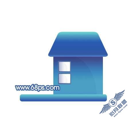 Photoshop制作蓝色水晶房子样式图标教程【图】_新客网