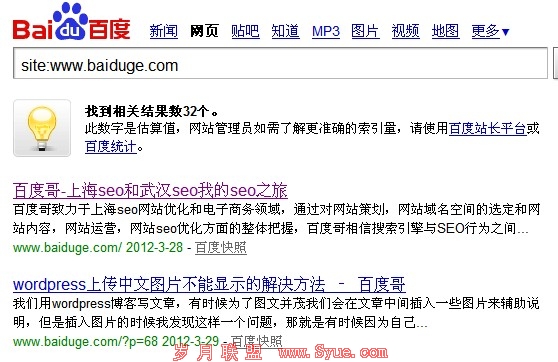 百度site结果