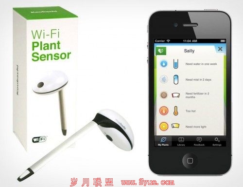 Koubachi WiFi Plant Sensor��ͨ��<a href=http://www.syue.com/Digital/Mobile/ target=_blank class=infotextkey>�ֻ�</a>Ӧ�ø�ֲ֪���������